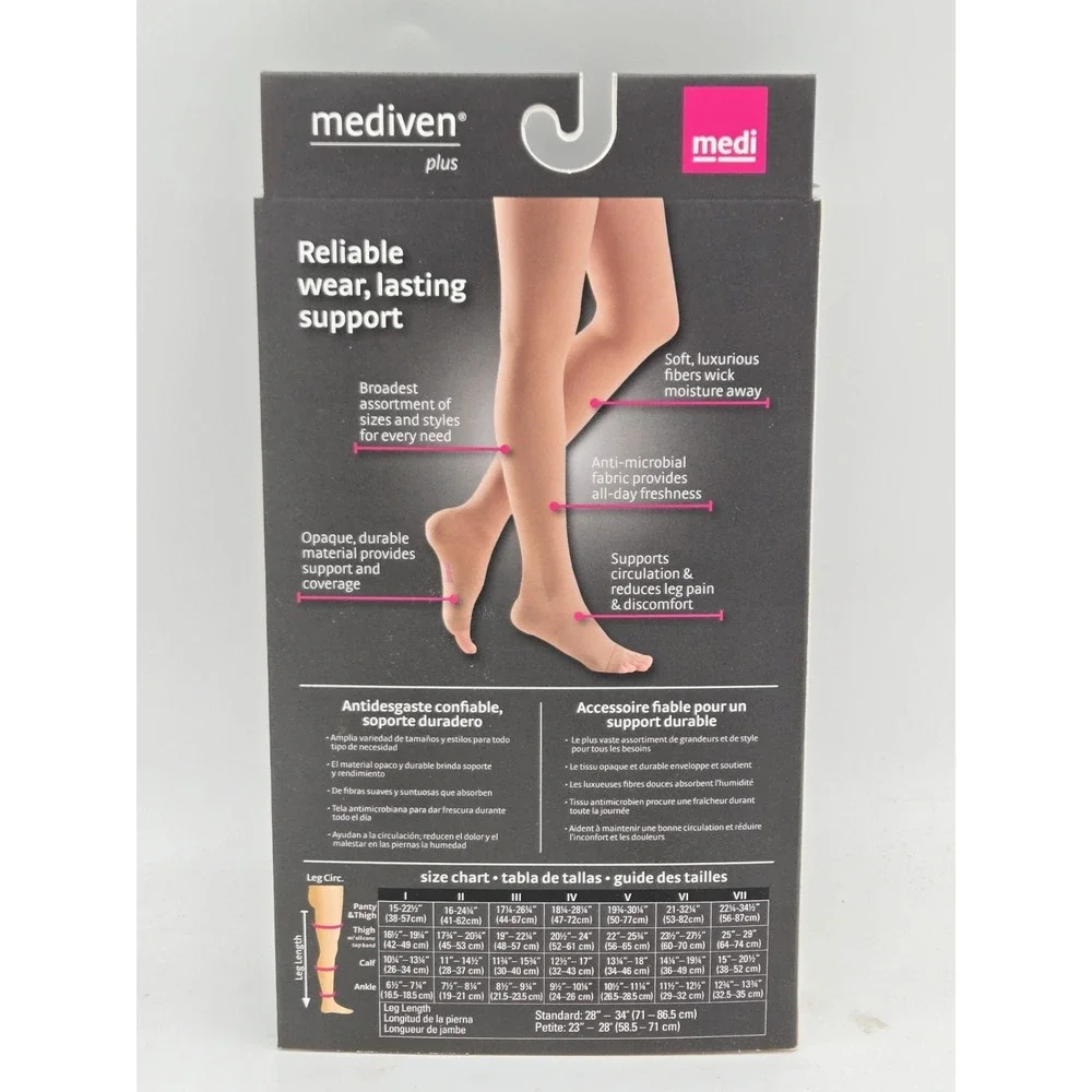 Mediven Plus Compression Stockings 20-30 mmHg Thigh High Beige Closed Toe SZ VII